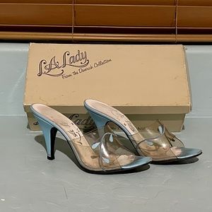 LA Lady Danrick Collection Peep Toe Slip On Heels ~ Size 6.5 Narrow